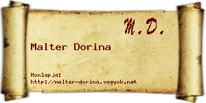 Malter Dorina névjegykártya
